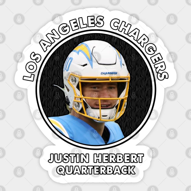 justin herbert and Los Angeles - Justin Herbert Quarterback - Sticker