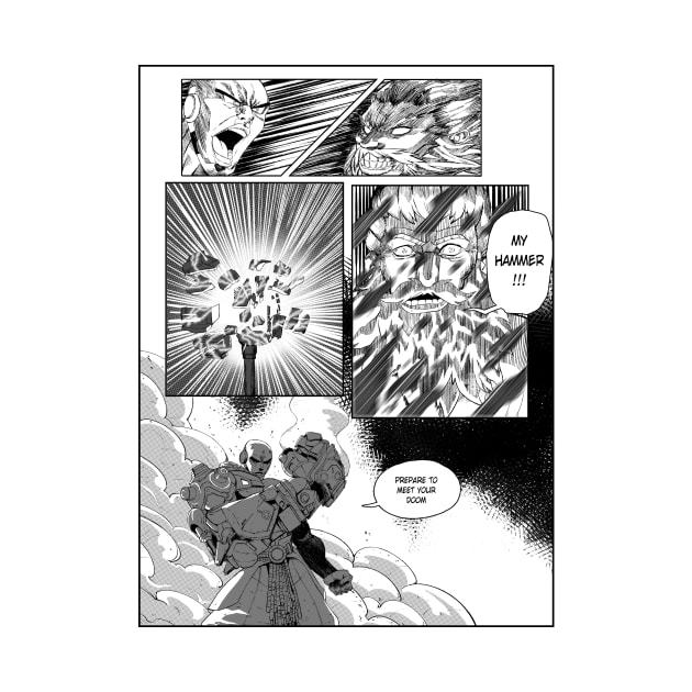 doomfist vs reinhardt manga page by ahmedelsiddig