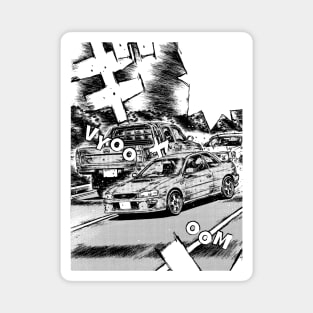 JDM Japanese Drift Racer Drifting Car Anime Manga Eurobeat Intensifies Aesthetic #11 Magnet