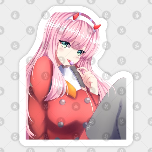Zero Two (002) - Darlinginthefranxx - Sticker | TeePublic