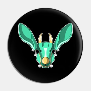 cyan baby mountain gazelle face Pin