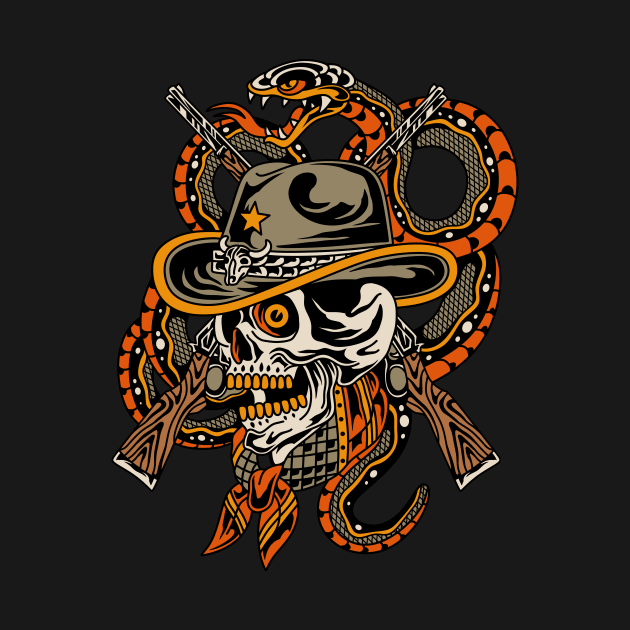 Cowboy skull by Abrom Rose