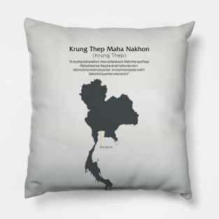 Bangkok Thailand: Longest City Name (ceremonial); "Krung Thep Maha Nakhon" Pillow