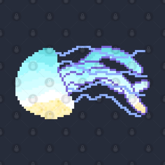 Modern Pixel Sea Jellyfish by jofudachi