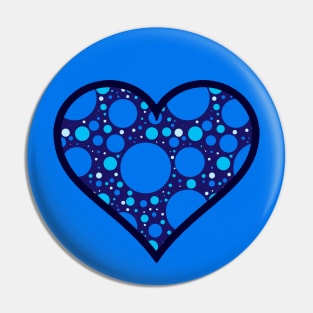 Blue Polka Dot Heart Pin