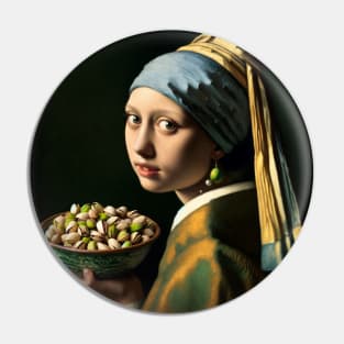 Pearl Earring Pistachio Bowl Tee - National Pistachio Day Celebration Pin