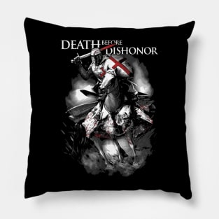 Crusader Knight Templar Cavalry Cross Death Before Dishonor Pillow