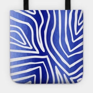 ZEBRA Stripes Blue And White Tote