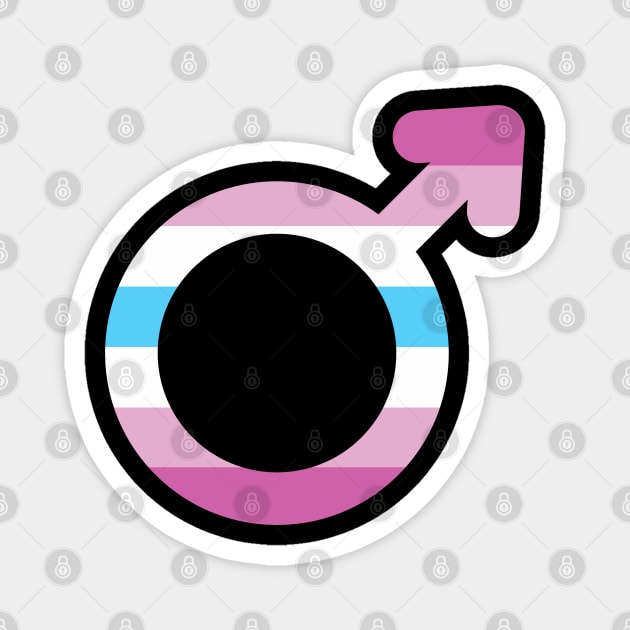 Femboy Male Gender Symbol with Femboy Striped Flag Magnet by TenchiMasaki