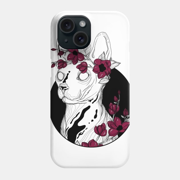 Flower Sphynx Phone Case by Jess Adams