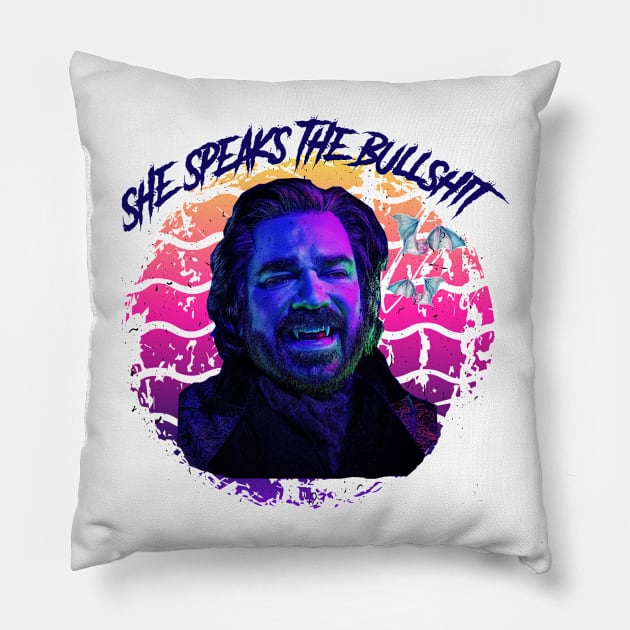 Funny Vampire Laszlo Pillow by CreatingChaos