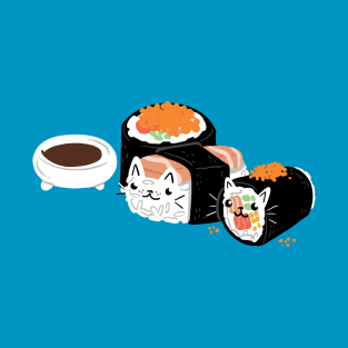 Cute Cat Sushi Rolls T-Shirt