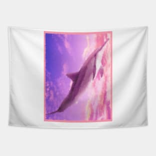 Dolphin in the sky painting Tapestry