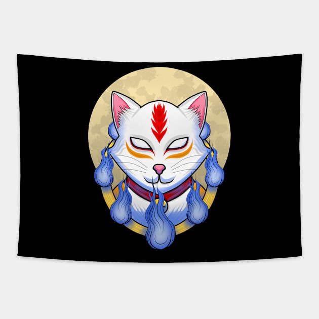 Neko Cat 2 Tapestry by ahmadzakiramadhan