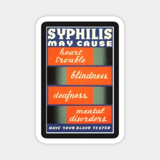 Restored WPA Public Health Poster for Syphilis Awareness - Blue Magnet