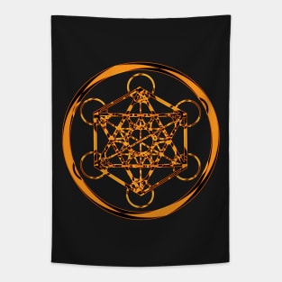 Metatron Cube Gold Tapestry