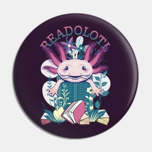 Axolotl Reading Books Readolotl Cute Axolotl Read-O-Lotl Pin