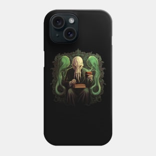 Cthulhu, books and coffee Phone Case