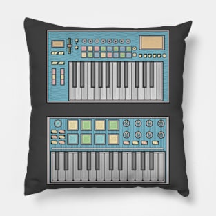 Blue Mini Synthesizer Pillow