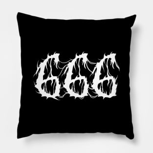 666 metal font Pillow