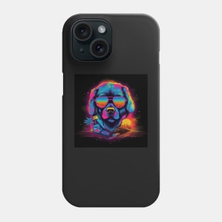 Neon colored dog design Phone Case