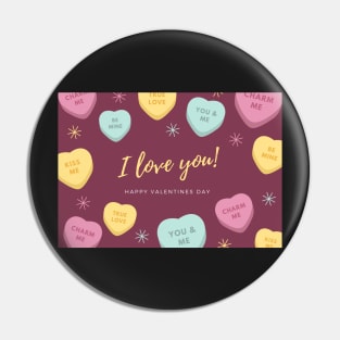 Candy Heats Valentines Day Card Pin