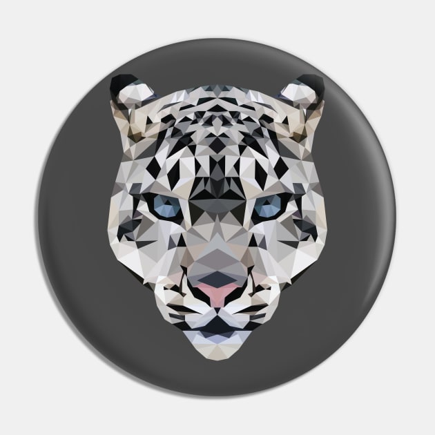 Geometrical Snow Leopard Pin by ErinFCampbell