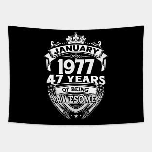 January 1977 47 Years Of Being Awesome 47th Birthday Tapestry
