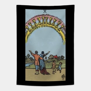 Tarot Card = Ten of Cups Tapestry