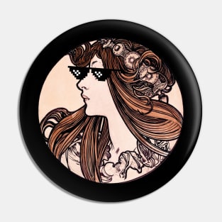 Old fashion art with thug life glasses Pin