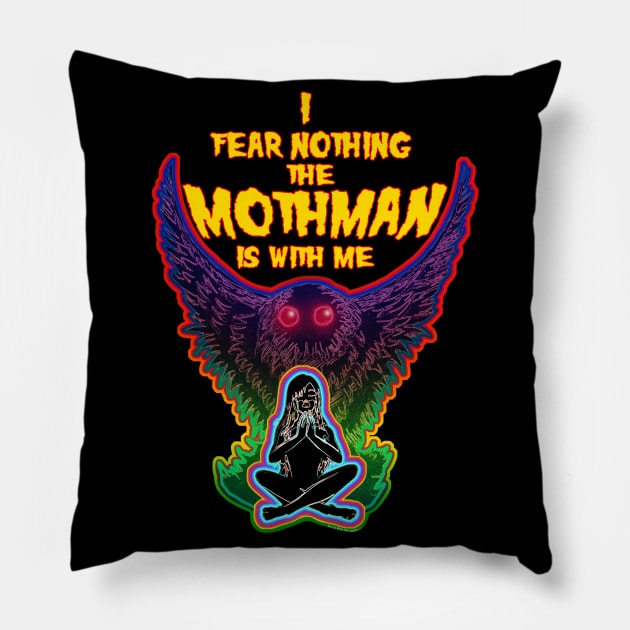 Mothman Is With You (V1) Pillow by theartofron