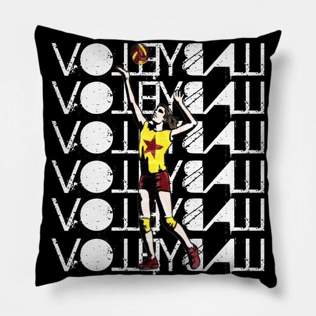 Volleyball Oldschool Game Birthday Gift Shirt T-Shirt Pillow by KAOZ