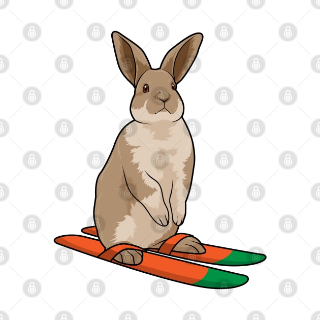 Rabbit as Skier with Ski by Markus Schnabel