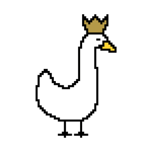 Pixelart Goose Wearing Crown T-Shirt