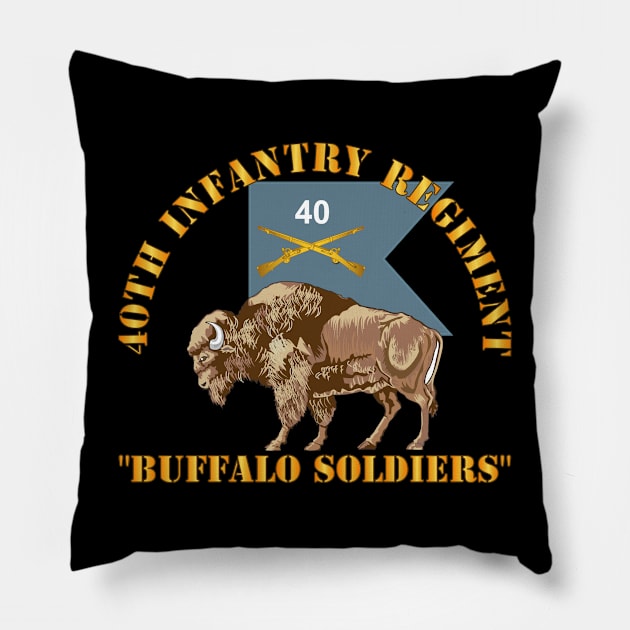 40th Infantry Regiment - Buffalo Soldiers w 40th Inf Guidon X 300 Pillow by twix123844