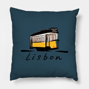 Lisboa Tram Illustration | Portugal Pillow