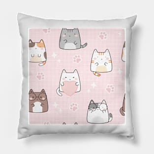 Kawaii Cute Cats Pattern Love Pillow