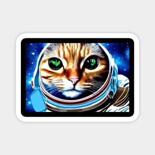 Astronaut Cat in Space Magnet