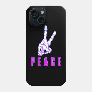 Peace skull hand Phone Case