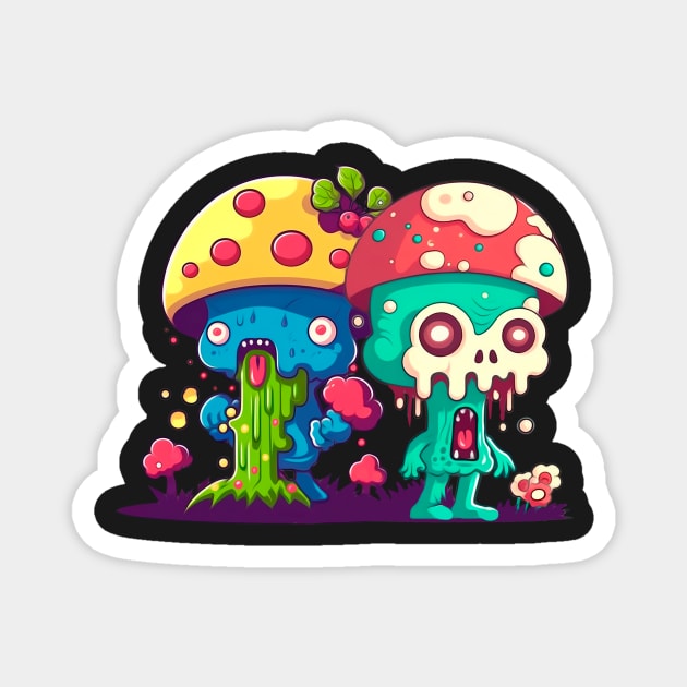 Funny Zombie mushrooms Magnet by KIDEnia