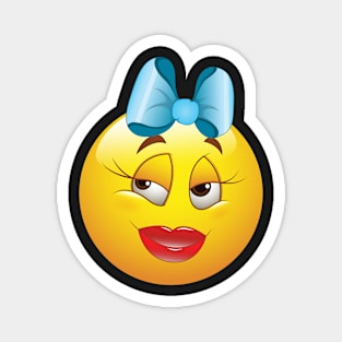 Cute Female Smiley Face Emoticon Magnet