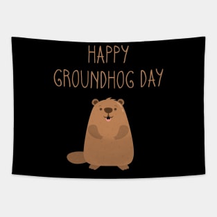 2023 Happy Groundhog Day Tapestry