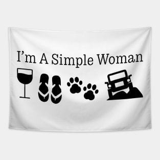 I'm A Simple Woman Love Wine Flip Flops Dog Tapestry