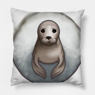 Cute Seal Drawing Pillow