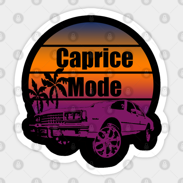 het kan pedaal uitstulping Box Chevy Caprice Mode Sun Set Purple Orange - Sun Set - Sticker | TeePublic