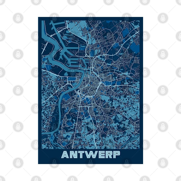 Antwerp - Belgium Peace City Map by tienstencil