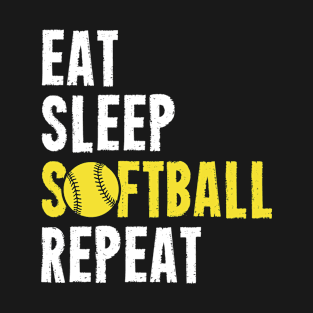 eat sleep softball repeat T-Shirt