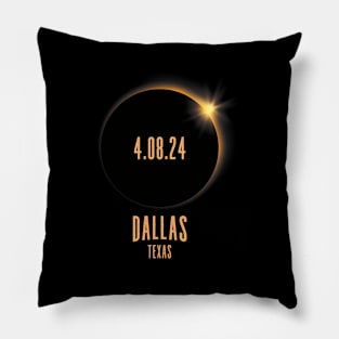 Total Solar Eclipse 2024 Dallas Texas Usa Pillow