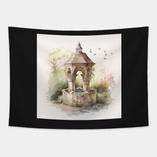 Watercolor Wishing Well Tapestry