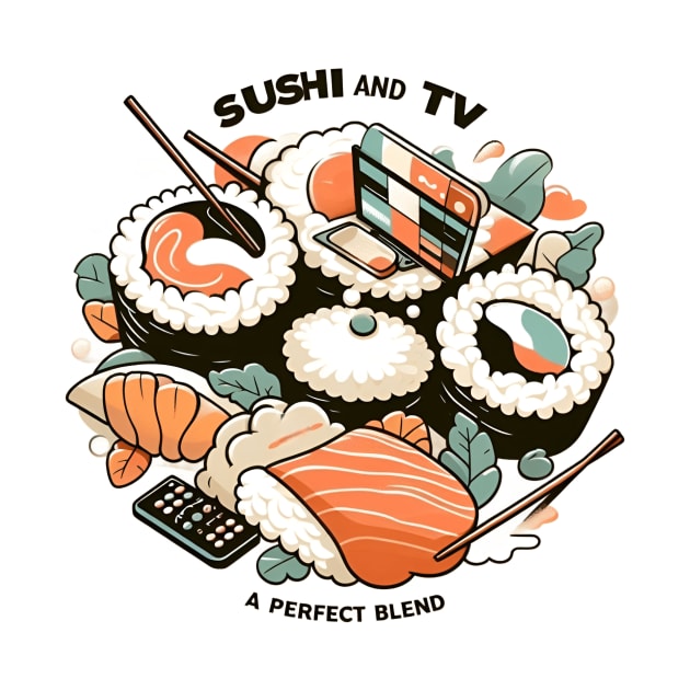 sushi and tv : a perfect blend by CreationArt8